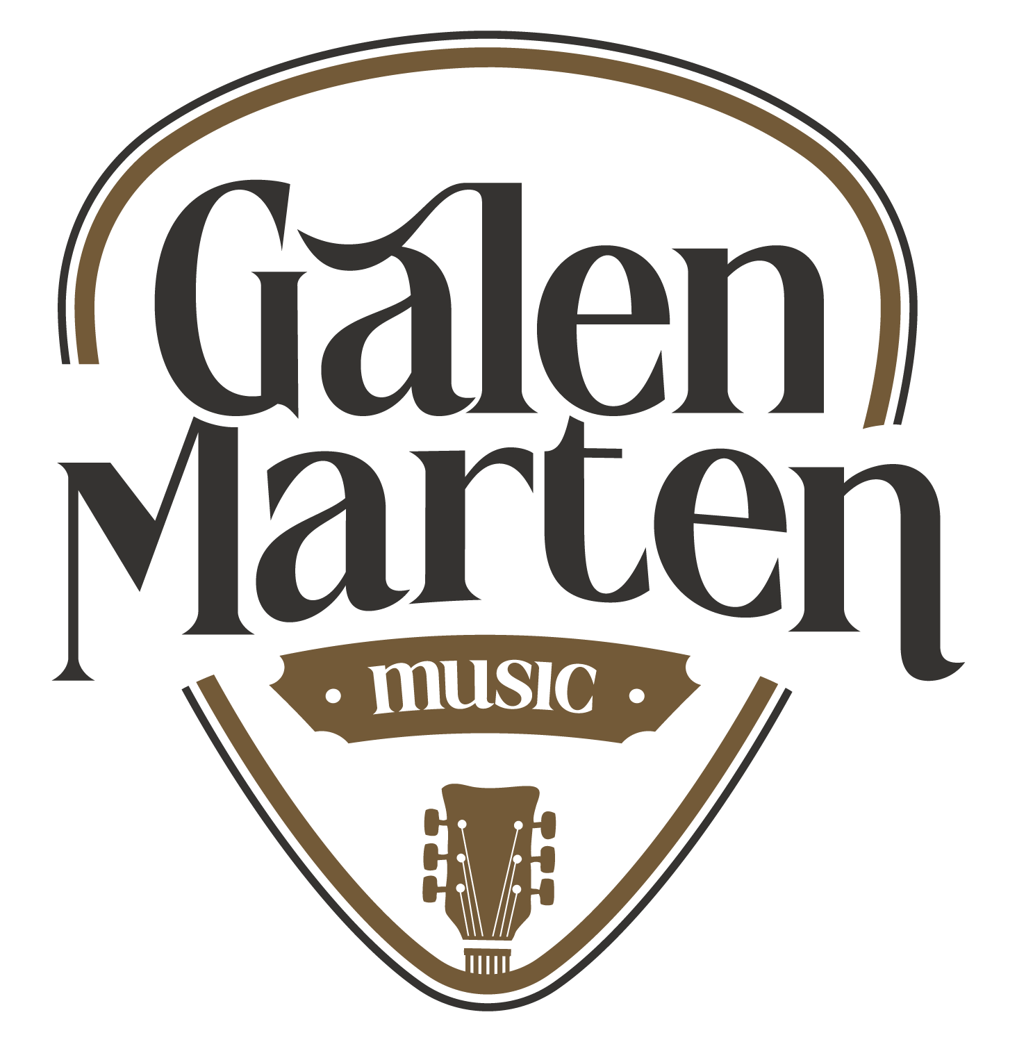 Galen Marten guitar pick logo: Black & gold