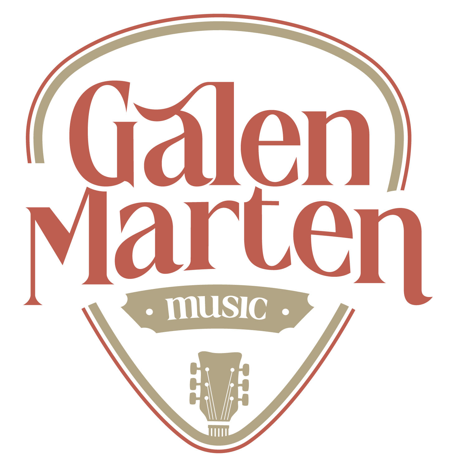 Galen Marten guitar pick logo: Red & gold