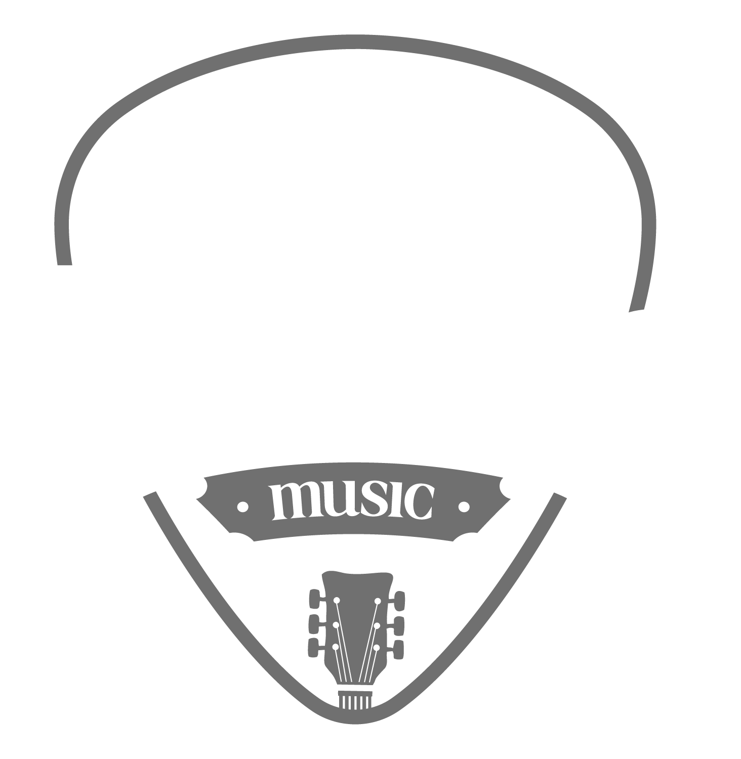 Galen Marten guitar pick logo: White & gray
