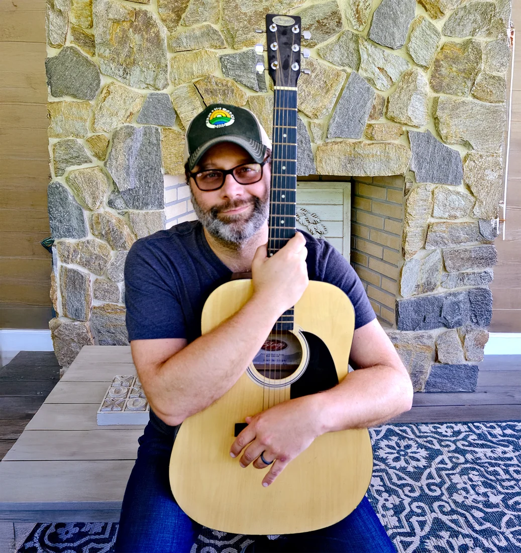 Galen Marten with his acoustic guitar